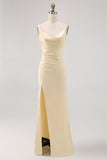 Daffodil Esparguete Alças Cetim Bainha Vestido Madrinha