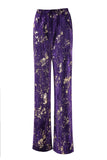 Roxo 2 Peça Notched Lapela Mulheres Prom Ternos com mangas