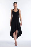 A-Line Halter Vestido Preto Pequeno