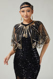 Capa Feminina dos anos 1920 com Lantejoulas Pretas com Missangas