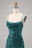 Corset Cinza Azul Bodycon Vestido Homecoming Sequin