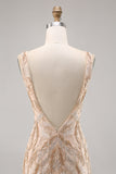 Beaded Champagne Bodycon Homecoming Vestido com Sequins