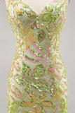 Green Sequin Backless Bodycon Homecoming Vestido