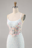 Sparkly White Bodycon Corset Homecoming Vestido com Apliques