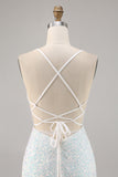 Sparkly White Bodycon Corset Homecoming Vestido com Apliques
