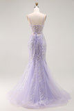 Sereia Lantejoulas roxo longo vestido de baile com fenda