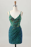 Sparkly Dark Purple Corset Homecoming Vestido com Sequins