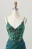 Sparkly Dark Purple Corset Homecoming Vestido com Sequins