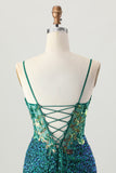Sparkly Dark Purple Corset Homecoming Vestido com Sequins