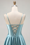 Corset Cetim Cinza Verde A-line Vestido Curto Homecoming