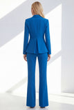 Azul escuro 2-Piece Pico Lapela Single Breasted Mulheres Prom Suits