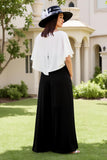 Preto Pescoço Quadrado Uma Linha Chiffon Vestido de Noiva Convidado