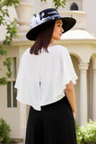 Preto Pescoço Quadrado Uma Linha Chiffon Vestido de Noiva Convidado