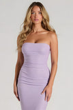 Lilás Strapless Sereia Vestido Longo Madrinha