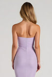Lilás Strapless Sereia Vestido Longo Madrinha