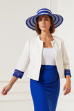 Azul Royal 2-Piece Mãe do Vestido da Noiva com Apliques de Renda