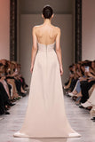Champagne Cetim Sereia Strapless Ruched Long Evening Dress