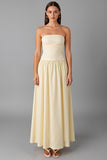 Vestido de noite Chiffon Daffodil Strapless A-Line Simples