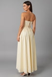 Vestido de noite Chiffon Daffodil Strapless A-Line Simples