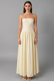 Vestido de noite Chiffon Daffodil Strapless A-Line Simples