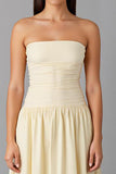 Vestido de noite Chiffon Daffodil Strapless A-Line Simples