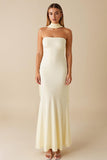 Daffodil Sereia Strapless babado vestido formal