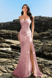 Sparkly Strapless Sereia Preto Vestido de Noite de Lantejoulas
