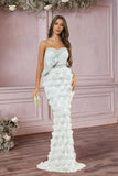 Strapless Preto Sereia Vestido de Noite