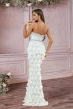 Strapless Preto Sereia Vestido de Noite