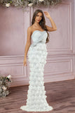 Strapless Preto Sereia Vestido de Noite