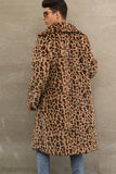 Correias Brancas e Pretas Long Faux Fur Casaco de inverno Masculino