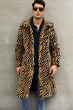 Correias Brancas e Pretas Long Faux Fur Casaco de inverno Masculino