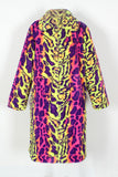 Leopardo colorido Long Faux Fur Winter Men's Coat
