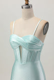 Verde claro Bodycon Corset Cut out frisado vestido curto Homecoming