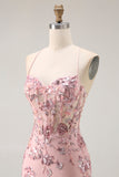 Blush Sereia Corset Appliqued Long Prom Dress with Beading