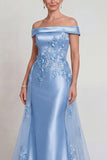 Vestido Comprido Sereia Champanhe com Apliques para a Mãe da Noiva e Capa