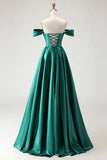Vestido de Baile de Finalistas Longo com Espartilhos Roxos Com Missangas Caídas
