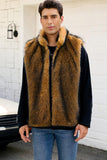 Cinza claro Faux Fur Winter Colete Masculino