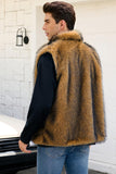 Cinza claro Faux Fur Winter Colete Masculino