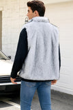 Cinza claro Faux Fur Winter Colete Masculino