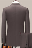 Café Notched Lapela Singel peito Slim Fit Terno