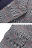 Homens Cinzento Xadrez Pico Lapela 3 Peças Prom Suits