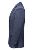 Homens Azul Escuro Plaid Notched Lapela 3 Peças Prom Suits