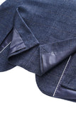 Homens Azul Escuro Plaid Notched Lapela 3 Peças Prom Suits