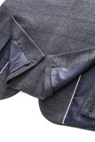Homens Azul Escuro Plaid Notched Lapela 3 Peças Prom Suits