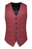 Homens Azul Escuro Plaid Notched Lapela 3 Peças Prom Suits