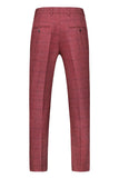 Homens Azul Escuro Plaid Notched Lapela 3 Peças Prom Suits