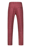Homens Azul Escuro Plaid Notched Lapela 3 Peças Prom Suits
