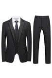 Homens Violeta Single Peito Notched Lapela 3 Peças Prom Suits