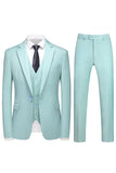 Homens Violeta Single Peito Notched Lapela 3 Peças Prom Suits